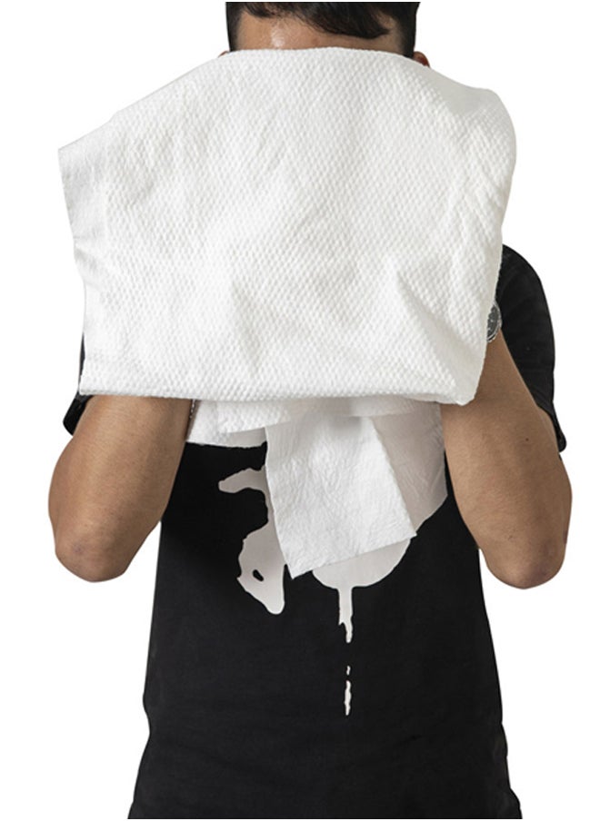 AL SANIDI WooL compressed Towel, Towel for the kitchen and trips, White, Size 50*100 Cm  - Image 3