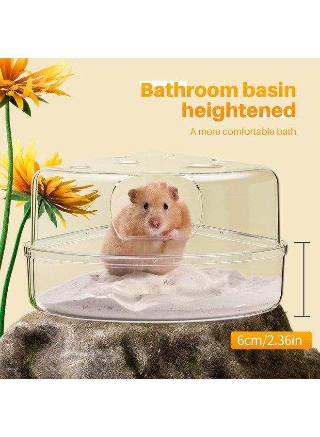BUCATSTATE Hamster Sand Bath Container Large Transparent Hamster Toilet for Dwarf Pets Small Animals Cage Accessories (Transparent, Large) - Image 4