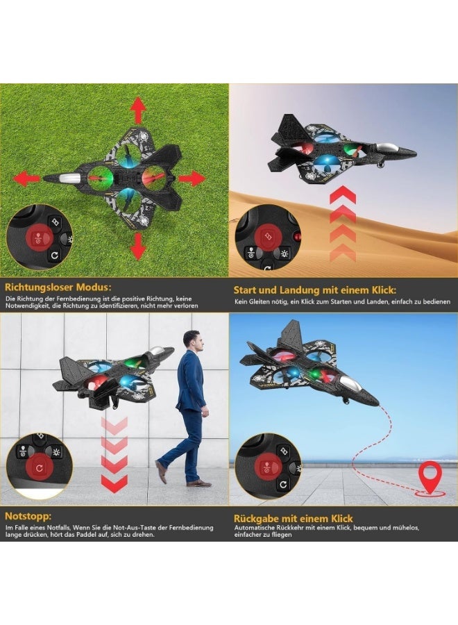 Meetion 2.4GHz Remote Controlled L0712 RC Aeroplane with LED Lights, 80m Range, USB Charging,Ideal for Beginners, Children, and Adults, Indoor/Outdoor Flying Toy - Image 4