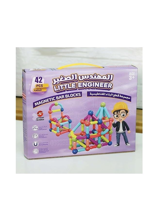 SUNDUS Little Engineer 42 Magnetic Pieces Magnetic Building Blocks Toys Set for kids. - Image 5