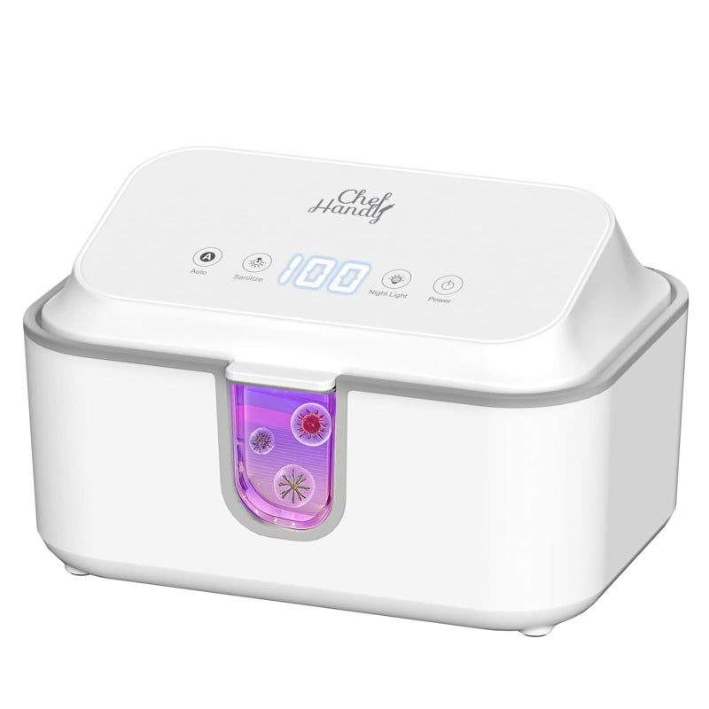 chefhandy Wipe Warmer for Adult Size Wipes Baby Wipes Warmer Large Capacity Wet Wipes Dispenser with UV Sanitizer Adjustable Temperature Night Light Silent Heating Diaper Wipe Warmer White - Image 2