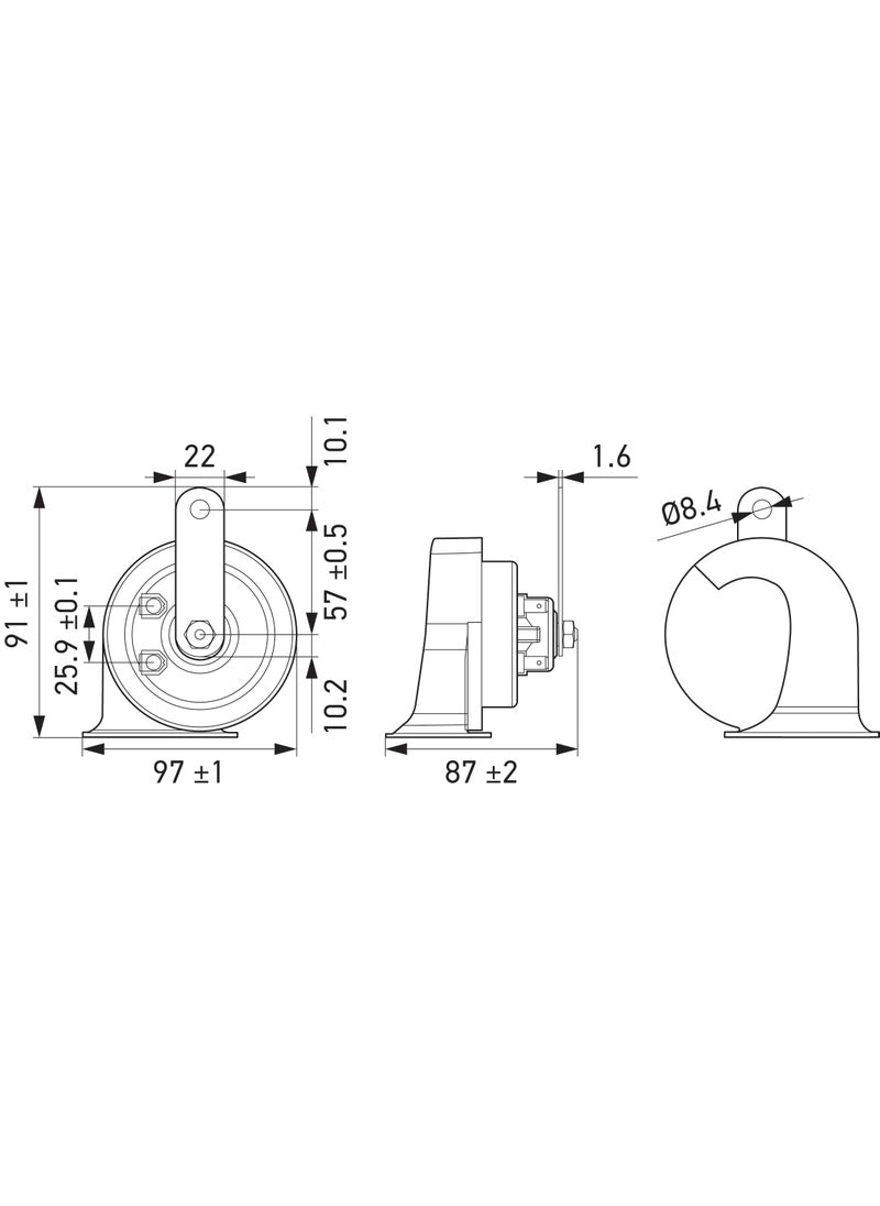 HELLA HELLA 940800821 Black 24V BX Trumpet Horn Kit (Universal Fit)  - Image 5