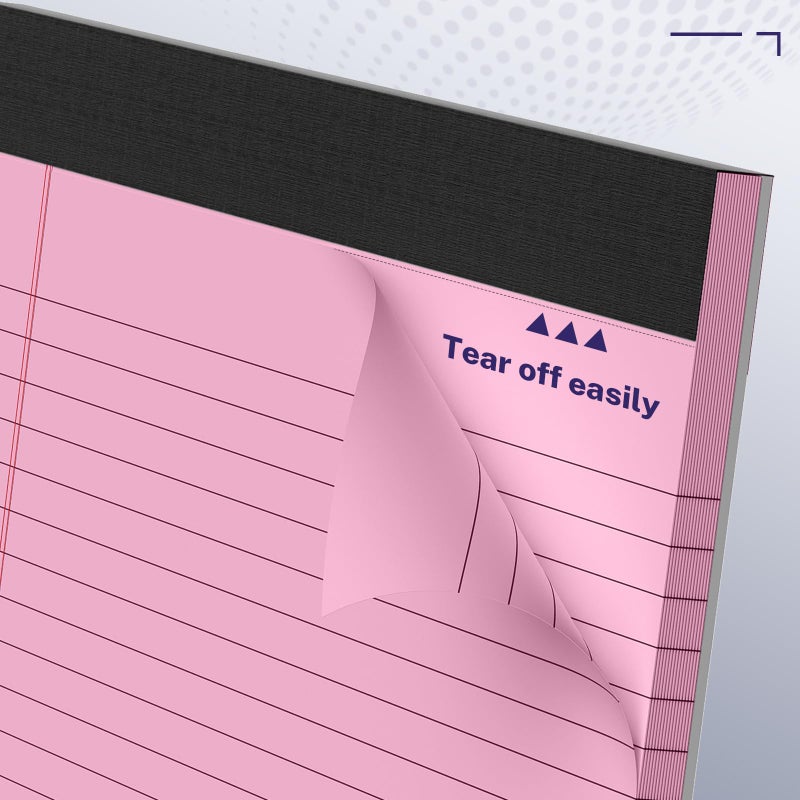 AILZFEI 3 Pack Wide Legal Pads 11" x 9.5" (Landscape Format) Pink College Ruled Note Pad Narrow Ruled 30 Sheets per Notepad Perforated Writing Paper with Thick Backboard Horizontal Pads of Paper - Image 5