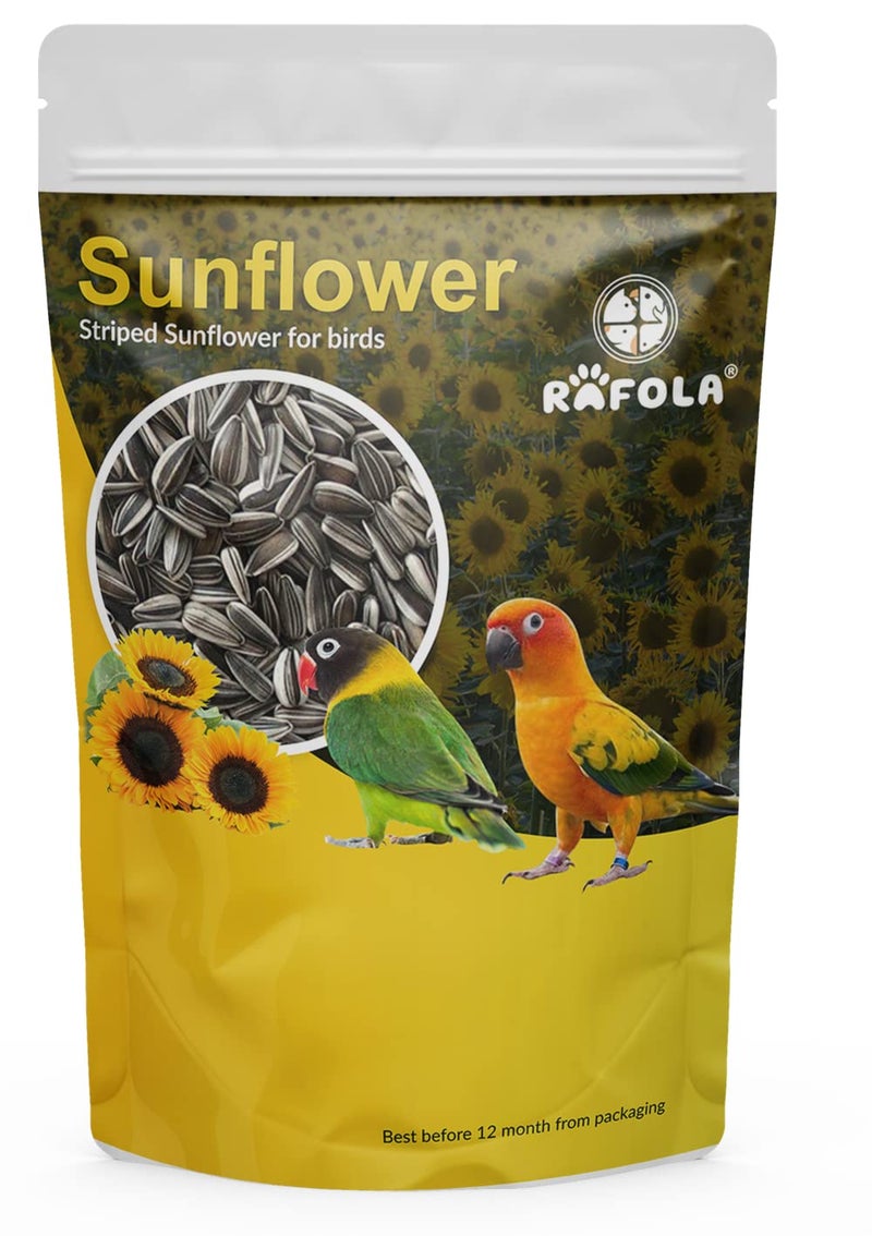 RAFOLA Natural Sunflower Seeds For Birds - 1Kg, Rich In Vitamins & Minerals, All Life Stages - Image 1