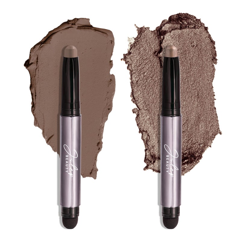 Julep Julep Eyeshadow 101 CrmetoPowder Waterproof Eyeshadow Stick Duo  LongLasting CreaseProof Easy Apply with Builtin Smudger Taupe Shimmer and Stone