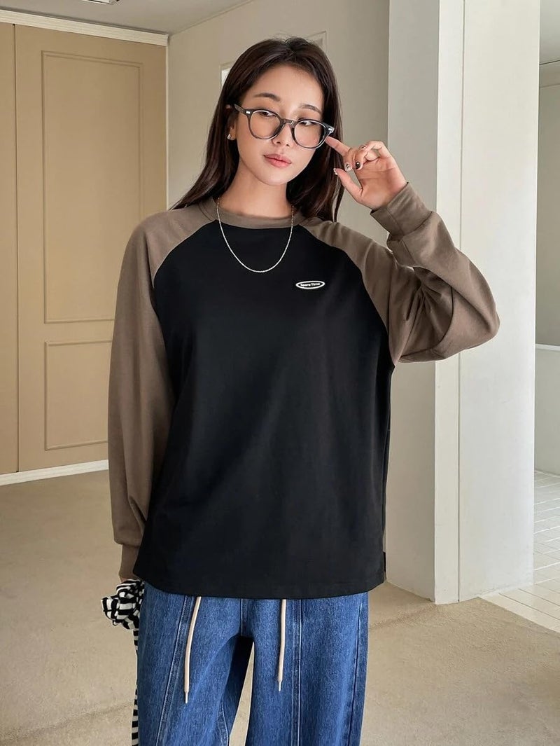 Celary Premium Cotton Blend Long Sleeve Crew Neck Sweatshirt for Women - Image 4