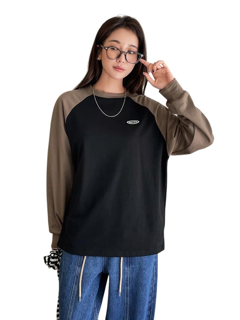 Celary Premium Cotton Blend Long Sleeve Crew Neck Sweatshirt for Women - Image 1