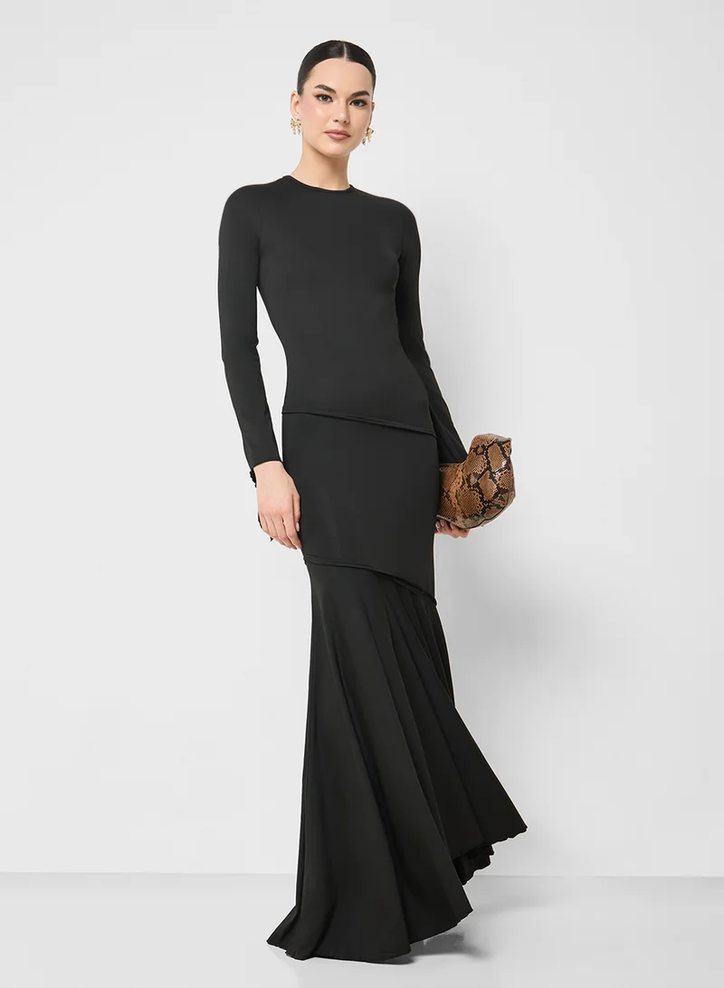 جينجر Dropwaist Bodycon Draped Dress