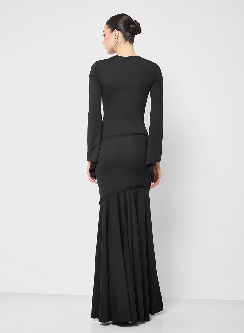 جينجر فستان ضيق بخصر منسدل ودرابيه - Image 3