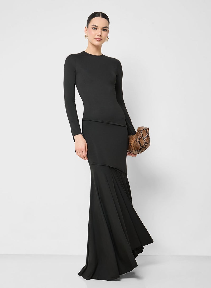 جينجر فستان ضيق بخصر منسدل ودرابيه - Image 2