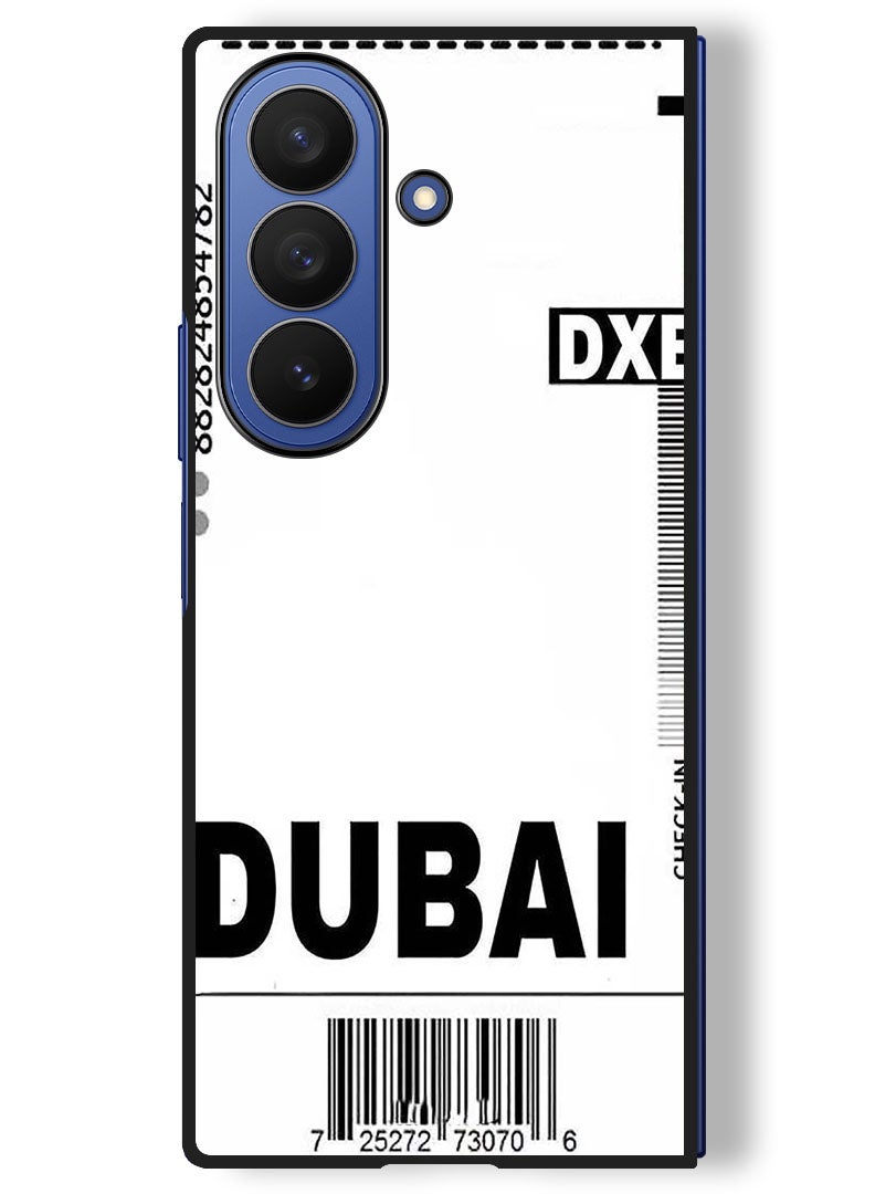 Theodor Case Compatible with Samsung Galaxy Z Fold 7 - 8 Inch Protection Shockproof Bumper Cover DXB Boarding pass - Image 1