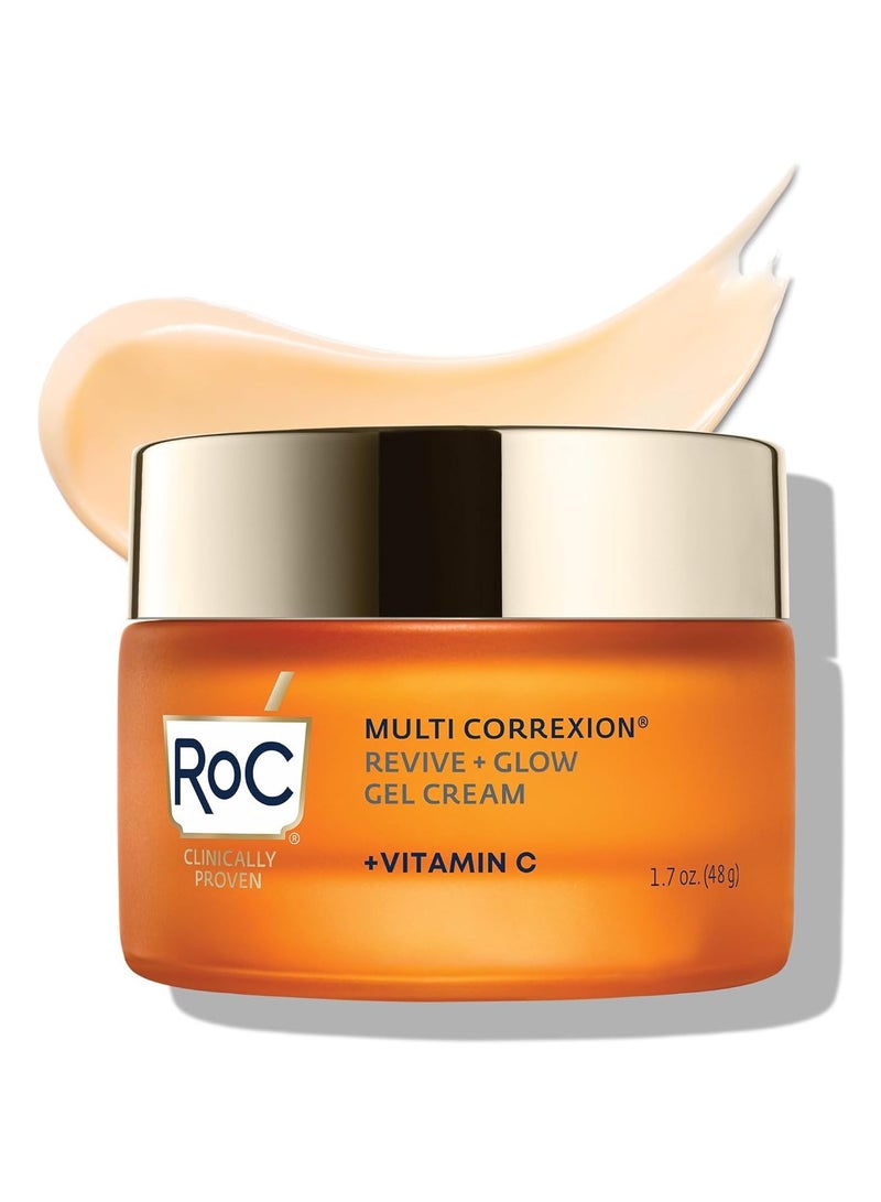 RoC Multi Correxion Revive + Glow 10% Vitamin C Blend Face Moisturizer, Anti-Aging Gel Cream for Instant Glow, Hypo-Allegenic & Oil-Free Skin Care, 1.7 Ounces  - Image 1