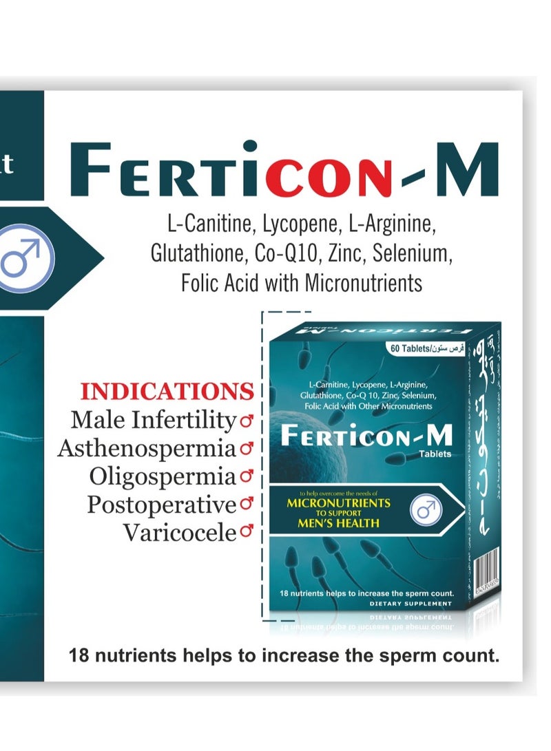Ferticon M Capsules – Male Fertility Supplement for Sperm Health, Motility & Reproductive Wellness 30S
