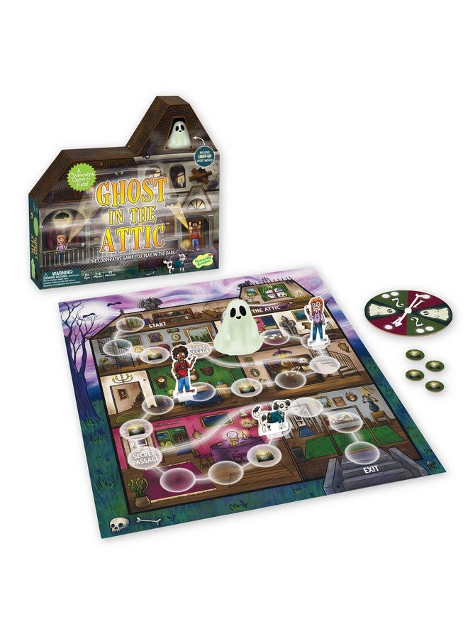 Peaceable Kingdom Ghost in The Attic - Cooperative Board Game for Family Game Night - Unique Glow-in-The-Dark Board Game - Great for Kids Ages 5 & Up - Image 1