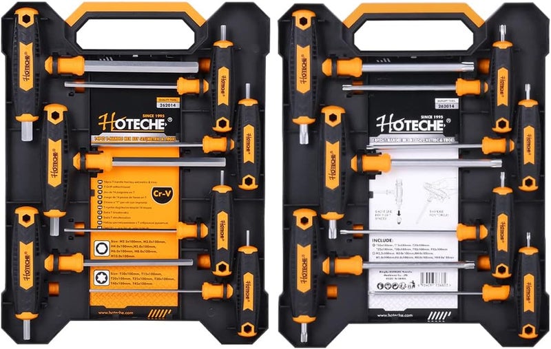 HOTECHE 14PCS T-HANDLE HEX KEY SET(METRIC&TORX), DIY home tools,Cars Bike tools - Image 1