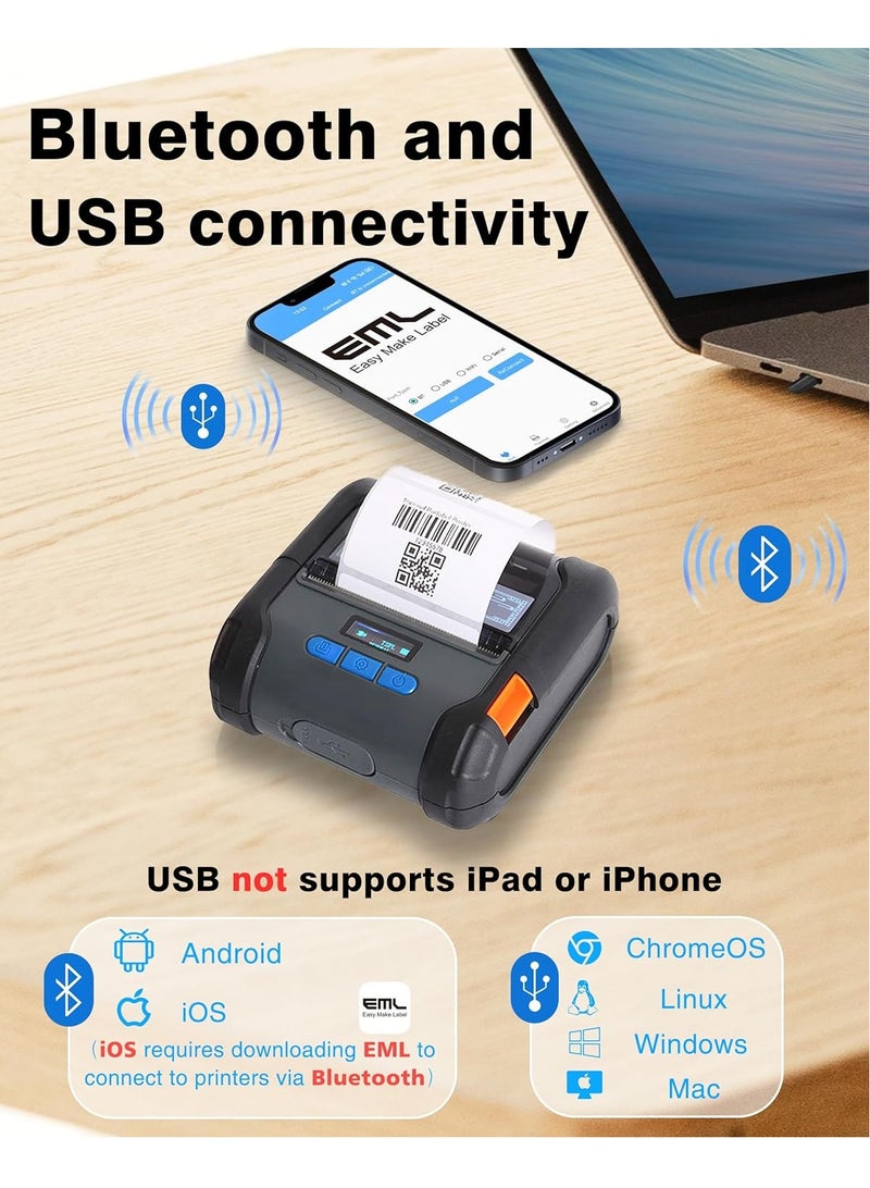 ZYWELL Label Maker, Bluetooth Thermal Receipt & Label Printer Two-in-One 58mm/80mm,Mini Wireless Thermal Printer Compatible with Android/iOS/Windows/Linux/Mac for Home,and Business  - Image 3