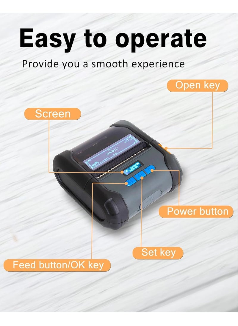 ZYWELL Label Maker, Bluetooth Thermal Receipt & Label Printer Two-in-One 58mm/80mm,Mini Wireless Thermal Printer Compatible with Android/iOS/Windows/Linux/Mac for Home,and Business  - Image 5