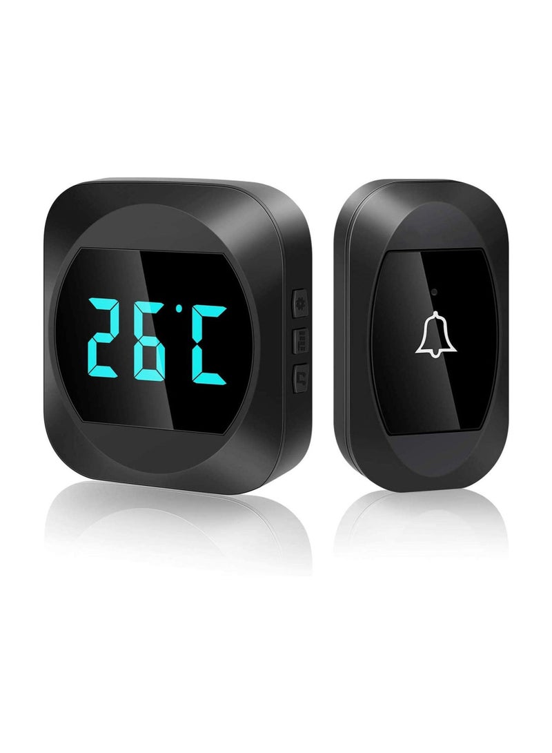 Wireless Door bell, Thermometer, Waterproof Chime Kit with Range, Loud Volume and LED display for Home, Office  - Image 1