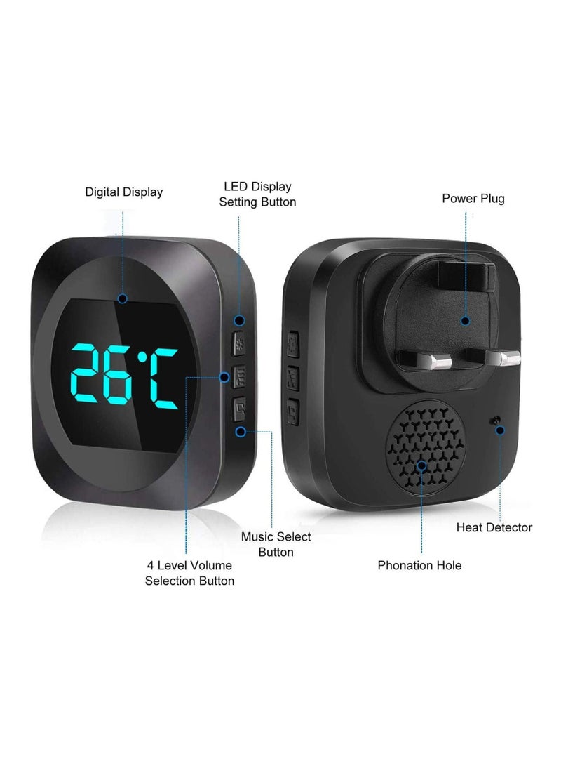 Wireless Door bell, Thermometer, Waterproof Chime Kit with Range, Loud Volume and LED display for Home, Office  - Image 2