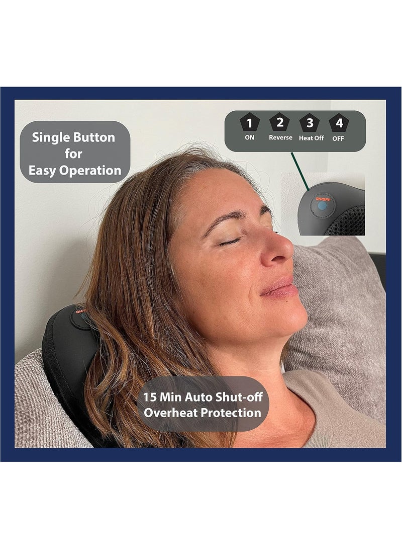FARROBIZZ Neck and Shoulder Massager with Heat Therapy - Deep Tissue Kneading Massage Pillow for Muscle Pain Relief in Back, Legs, Waist - Home, Office & Car Use  - Image 2