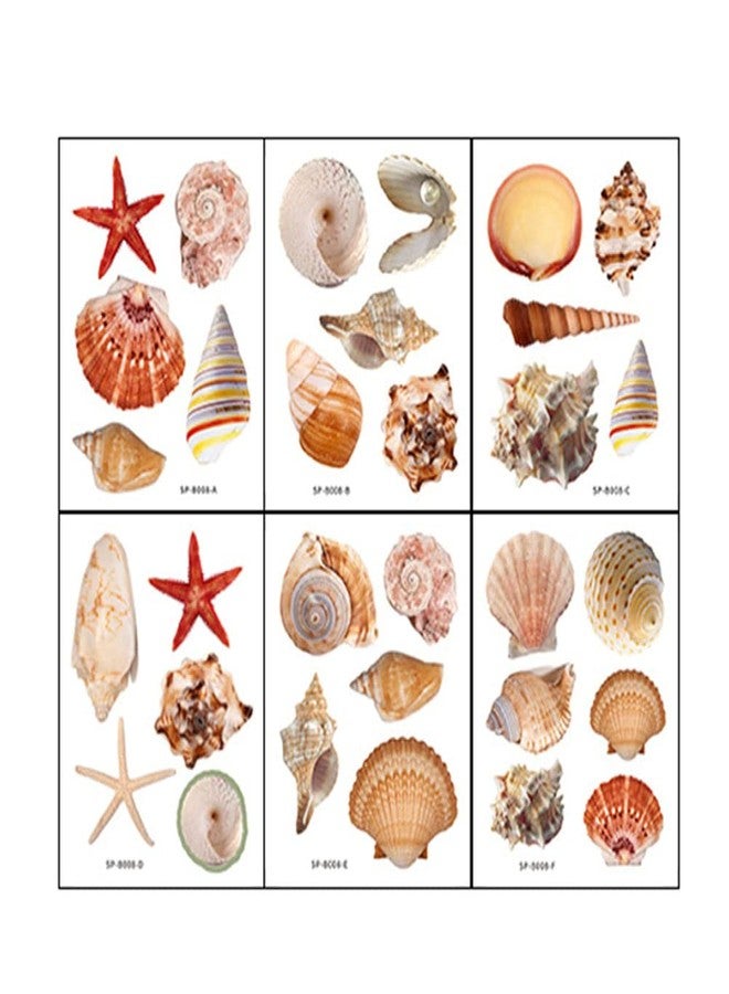 TOPBATHY 6 Sheets Bathtub Non Slip Stickers, Sea Shell Anti Skid Tub Stickers for Bathroom Shower Treads Adhesive Appliques Steps - Image 1