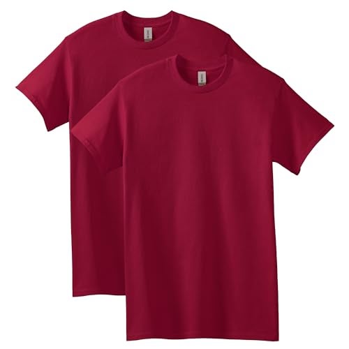 Gildan Men's Heavy Cotton T-Shirt, Style G5000, 2-Pack, Cardinal Red, Medium - Image 1