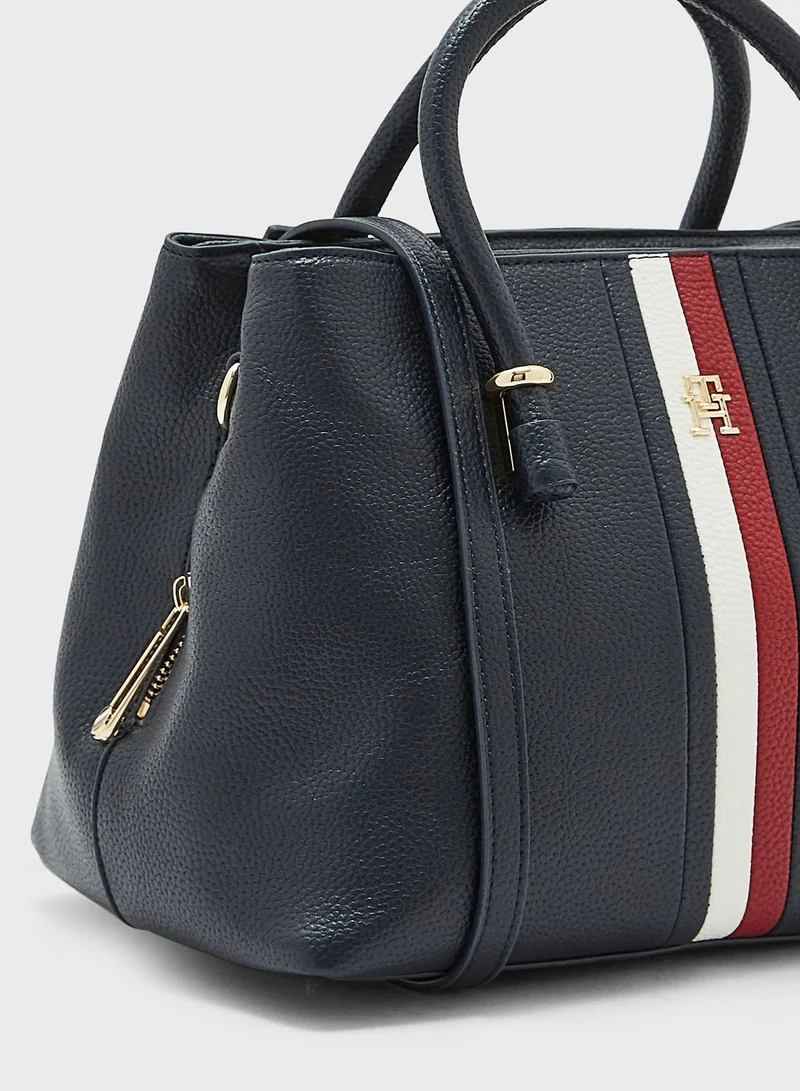 TOMMY HILFIGER Emblem Top Handle Satchel