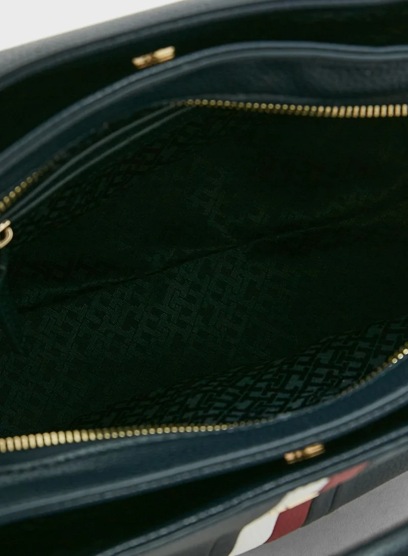 TOMMY HILFIGER Emblem Top Handle Satchel