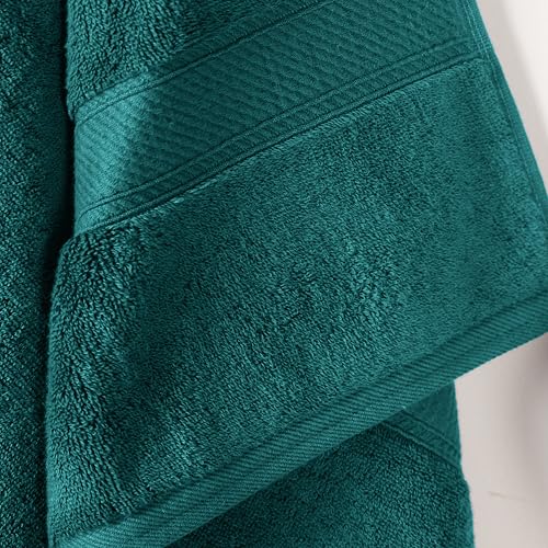 Superior Egyptian Cotton Pile Bath Towel Set of 2, Ultra Soft Luxury Towels, Thick Plush Essentials, Absorbent Heavyweight, Guest Bath, Hotel, Spa, Home Bathroom, Shower Basics, Teal - Image 3
