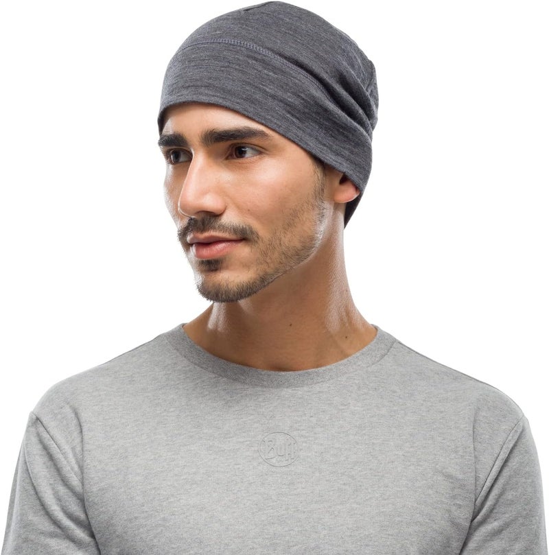 Buff Unisex Merino Wool Beanie Hat - Grey - Image 2