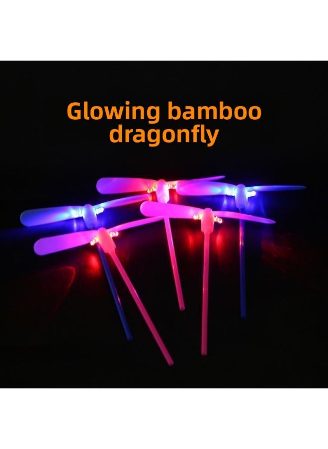 Generic - Bamboo Dragonfly Flying Fairy Children's Luminous Rotating Bamboo Dragonfly Post-80S Nostalgic Night Market Stall Luminous Toy Wholesale-Color:High Quality Luminous Bamboo Dragonfly-Specification:Loss Impulse: High-quality Model [pack Of 20] Random Colors - Image 1