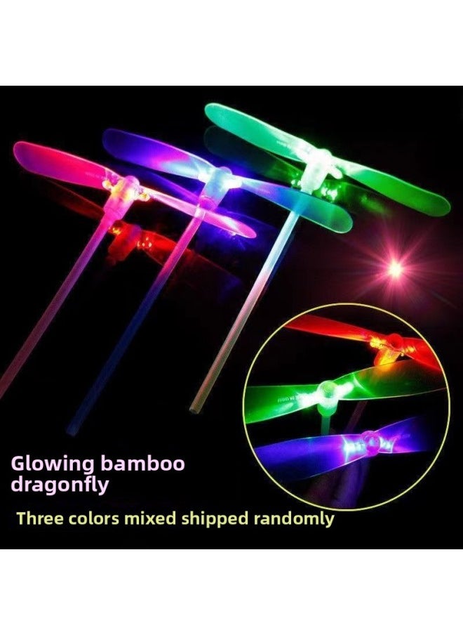 Generic - Bamboo Dragonfly Flying Fairy Children's Luminous Rotating Bamboo Dragonfly Post-80S Nostalgic Night Market Stall Luminous Toy Wholesale-Color:High Quality Luminous Bamboo Dragonfly-Specification:Loss Impulse: High-quality Model [pack Of 20] Random Colors - Image 1