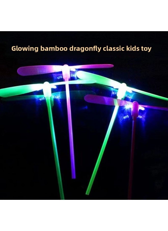 Generic - Bamboo Dragonfly Flying Fairy Children's Luminous Rotating Bamboo Dragonfly Post-80S Nostalgic Night Market Stall Luminous Toy Wholesale-Color:High Quality Luminous Bamboo Dragonfly-Specification:Loss Impulse: High-quality Model [pack Of 20] Random Colors - Image 1