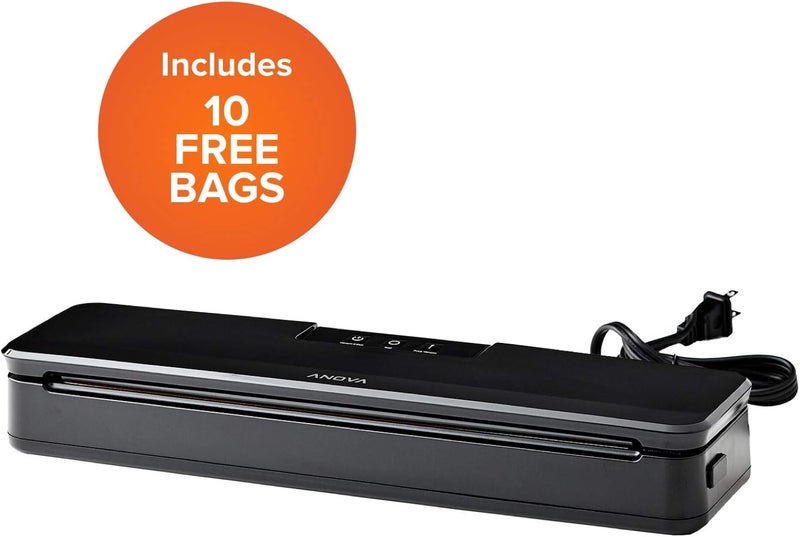 Anova Culinary جهاز ختم الفراغ، نحيف ومضغوط، يتضمن 10 أكياس مقطوعة مسبقًا (خالية من BPA)، جهاز ختم فراغ مزدوج للطعام للرطبة والجافة لطهي السوس فيد والتخزين طويل الأمد، ضمان لمدة سنتين - Image 5