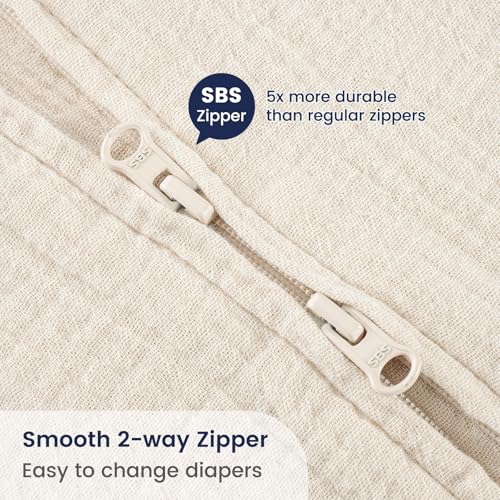 PHF Soft Muslin Cotton Baby Sleep Sack 12-18 Months, 2 Pack 100% Cotton Sleeping Bag for Summer, 0.5 TOG Baby Wearable Blankets with 2-Way Zipper, Baby Sleep Sacks for Newborn Infant, Woodland - Image 5