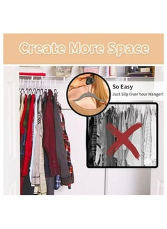 Generic R&J Space Saving Hanger Extender Closet Organizer - Ultra Premium Hanger Hooks Triple Closet Space 12 PC Value Pack -Clothes Hanger Connector Hooks  - Image 4