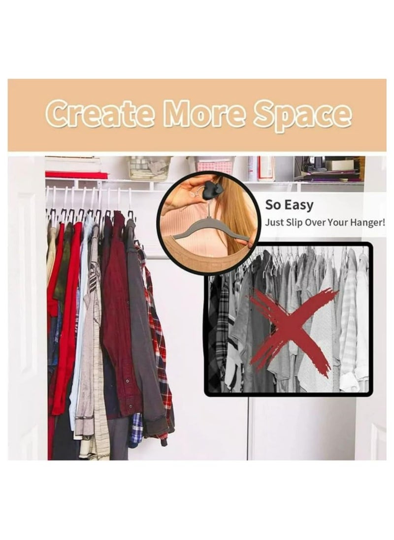 Generic R&J Space Saving Hanger Extender Closet Organizer - Ultra Premium Hanger Hooks Triple Closet Space 12 PC Value Pack -Clothes Hanger Connector Hooks  - Image 4
