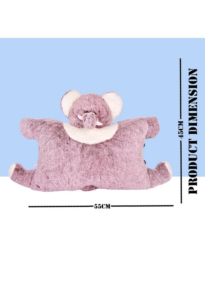 Besties BESTIES Premium Fur Elephant Soft Toy Cum Pillow Marron - Height 45 cm  - Image 4