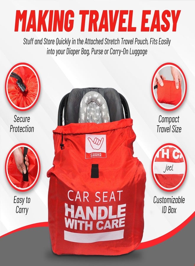 Shaka Car Seat Travel Cover Bag: Universally Fits Infant, Booster, Convertible Car Seats & Bases: Water, Dirt & Tear Resistant, Airplane Gate Check - Image 3