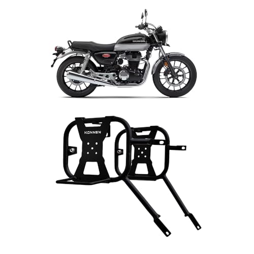 KONNEN 3 in 1 Saddle Stays with Jerry Can Holder and Bag Holder Compatible with Honda H’Ness CB350 (Black) (Set of 1) - Image 1