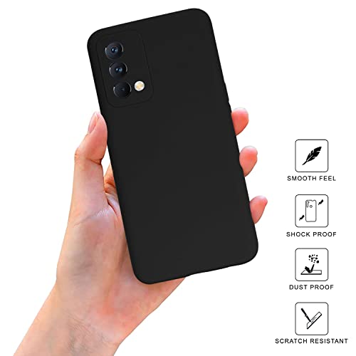SPRIG غطاء سائل سيليكون متوافق مع هاتف Realme GT Master Edition 5G، غطاء خلفي متميز، مختبر ضد السقوط، مقاوم للصدمات للرجال والنساء والأولاد والبنات مع حماية الكاميرا (أسود) - Image 3