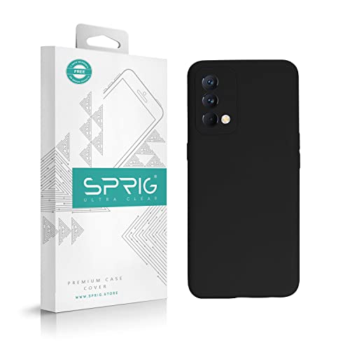 SPRIG غطاء سائل سيليكون متوافق مع هاتف Realme GT Master Edition 5G، غطاء خلفي متميز، مختبر ضد السقوط، مقاوم للصدمات للرجال والنساء والأولاد والبنات مع حماية الكاميرا (أسود) - Image 1
