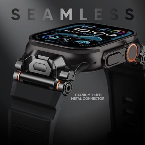 Suitisbest Rugged Bands Compatible for Apple Watch Ultra 3Ultra 2Ultra Band 49mm 46mm 45mm 44mm 42mm Silicone Sport Strap with Durable Stainless Steel Connector for iWatch Series 11 10 9 8 7 6 5 4 3 SE Ultra - Image 3