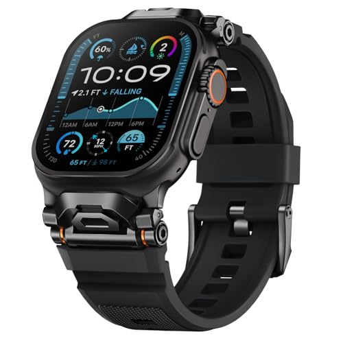 Suitisbest Rugged Bands Compatible for Apple Watch Ultra 3Ultra 2Ultra Band 49mm 46mm 45mm 44mm 42mm Silicone Sport Strap with Durable Stainless Steel Connector for iWatch Series 11 10 9 8 7 6 5 4 3 SE Ultra - Image 1