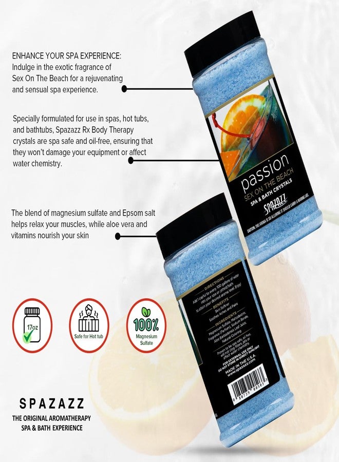 Spazazz Aromatherapy Spa & Hot Tub Bath Salt Crystals - 17 oz Set The Mood Sex On The Beach - Passion - Magnesium Sulfate Mineral & Epsom Salt and Bath Salt Scents & Fragrances - Image 3