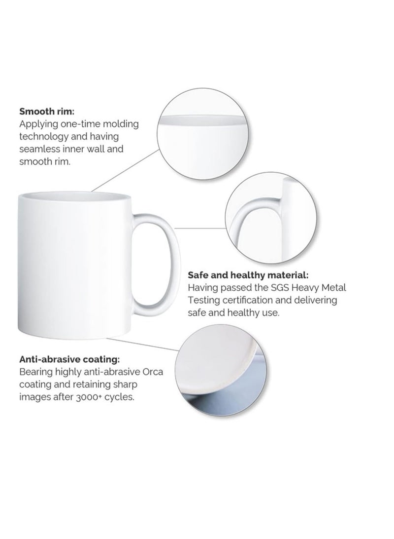 RYN® Ceramic Coffee Mug with Initial Design Printed Gift for Coffee and Tea Lovers 11 Oz  alphabet H - Image 3