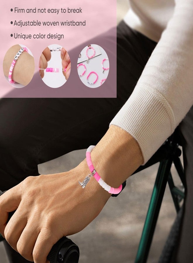 Seqiuay 6 Pcs Western Bracelet Set, Perfect Gifts for Christmas, Valentine’s Day, Fan Parties & Concerts, Jewelry for Women and Men (Pink) - Image 4