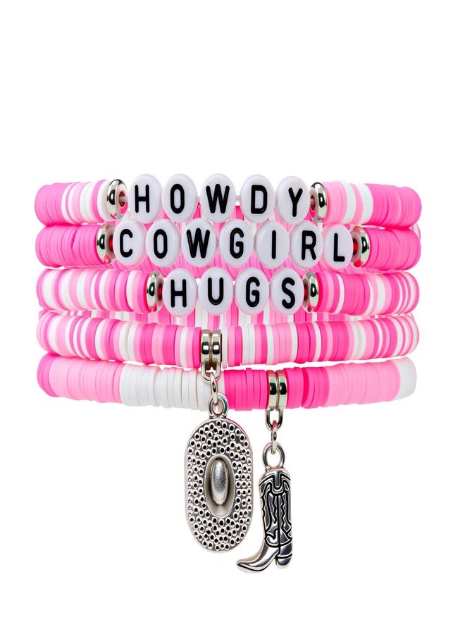 Seqiuay 6 Pcs Western Bracelet Set, Perfect Gifts for Christmas, Valentine’s Day, Fan Parties & Concerts, Jewelry for Women and Men (Pink) - Image 1