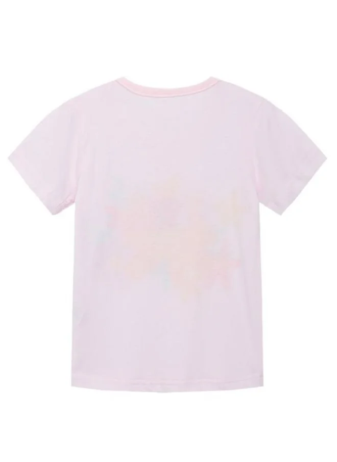 YUNIQEE White Crew Neck Short Sleeve Printed Top