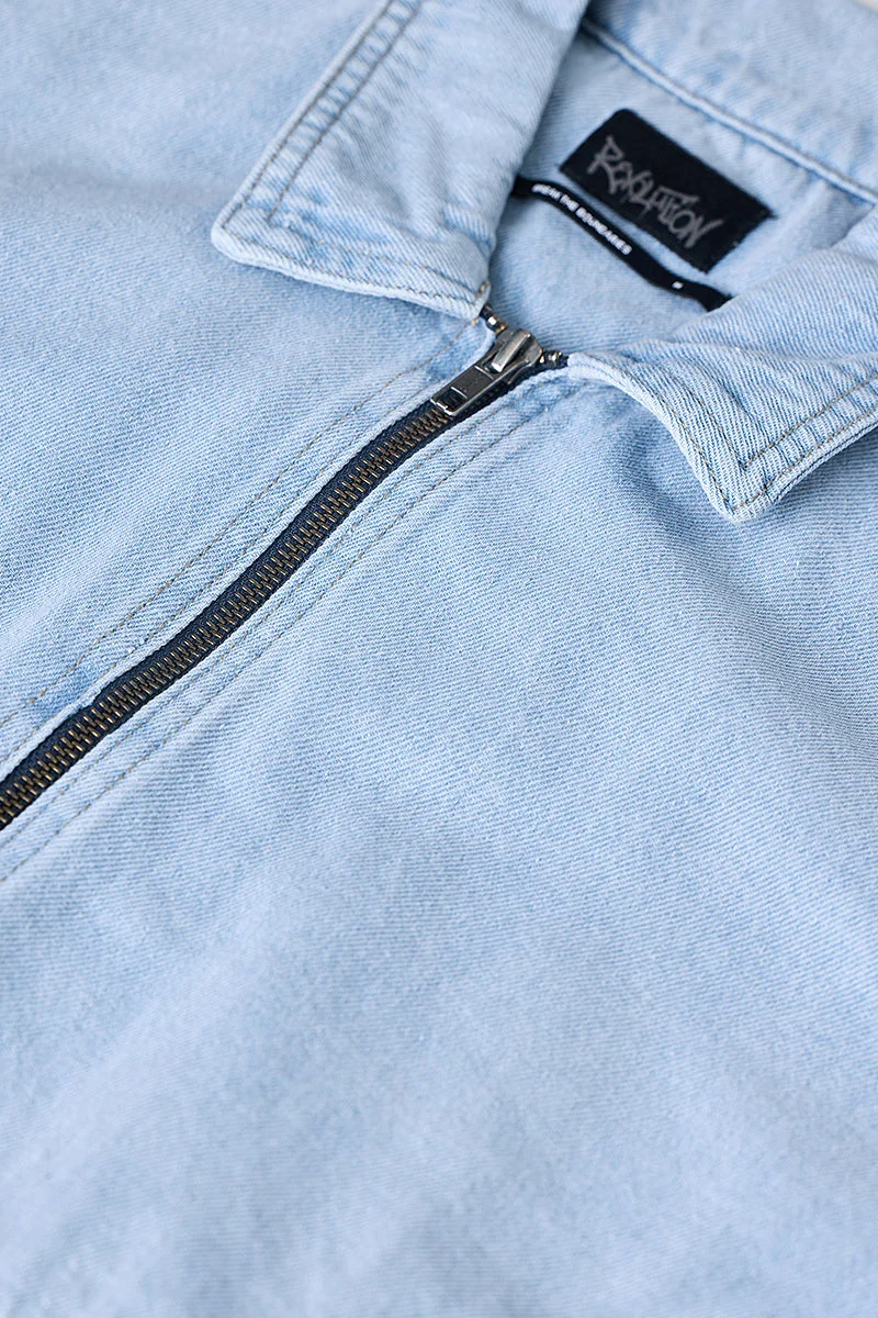 سنيتش Snitch Revolution Light Blue Zipper Denim Jacket